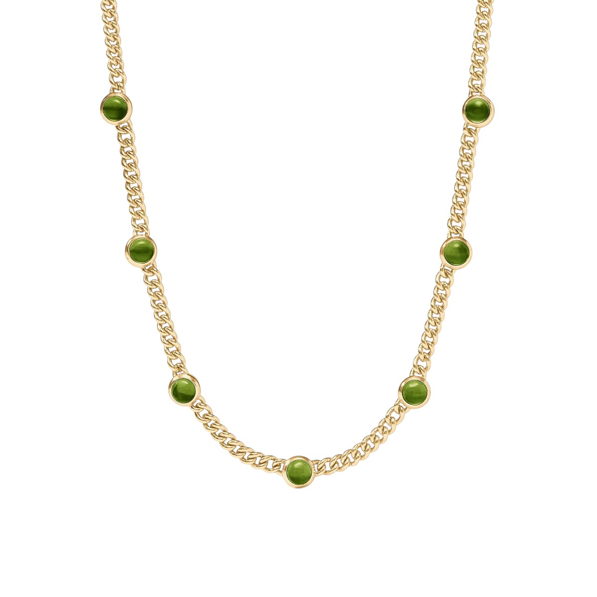 Julie Vos Dolce Delicate Station Necklace, Iridescent Palmetto Green