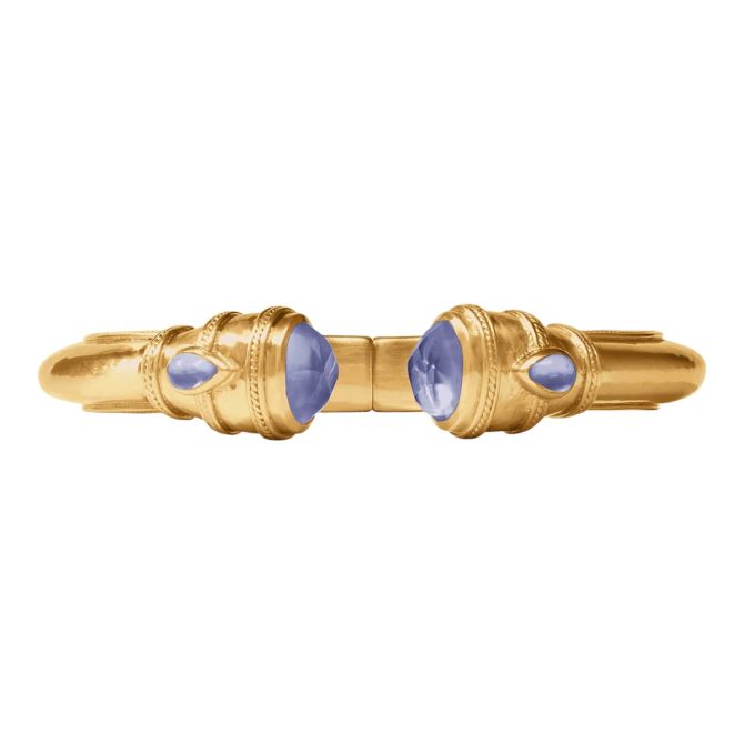 Julie Vos Cannes Yellow Gold Plated Demi Cuff Bracelet, Iridescent Tanzanite Blue