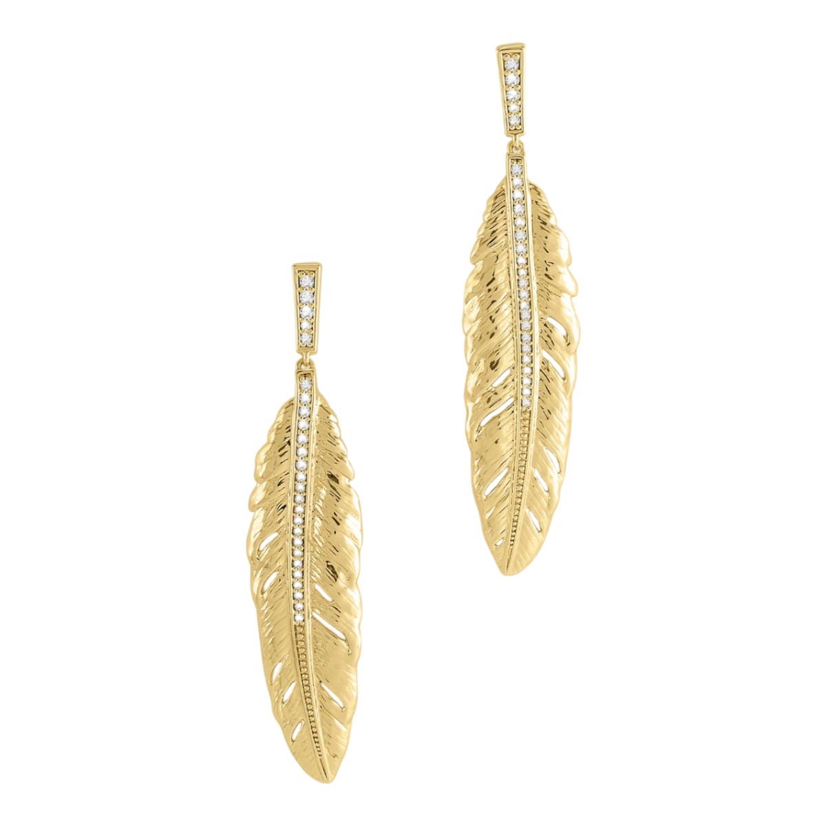 Anabel Aram Feather Drop Earrings