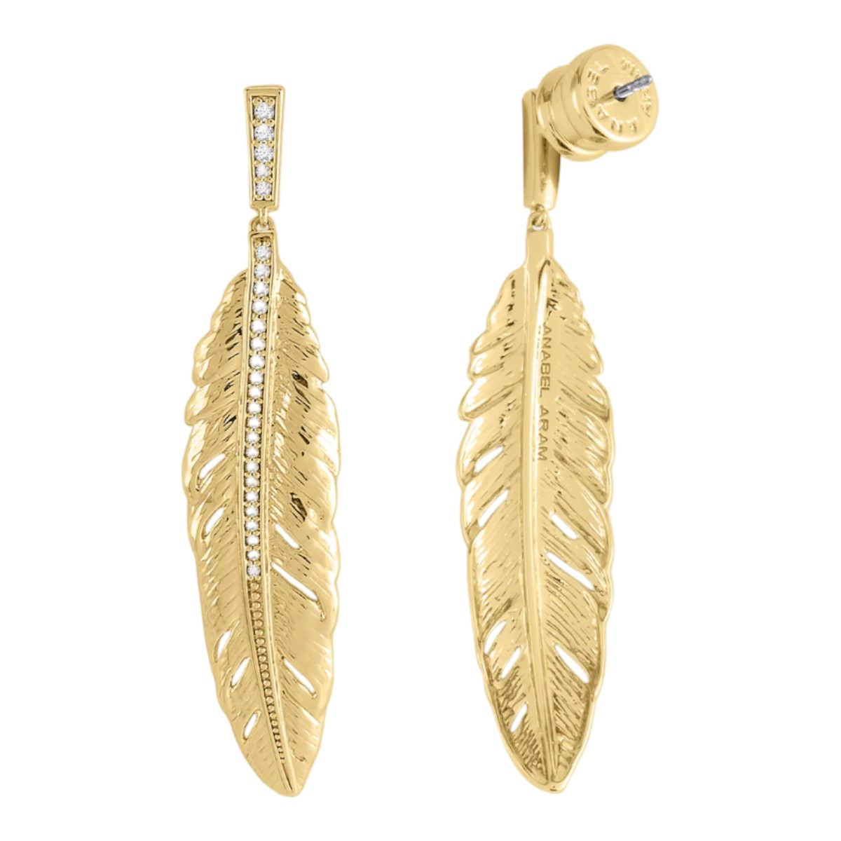 Anabel Aram Feather Drop Earrings