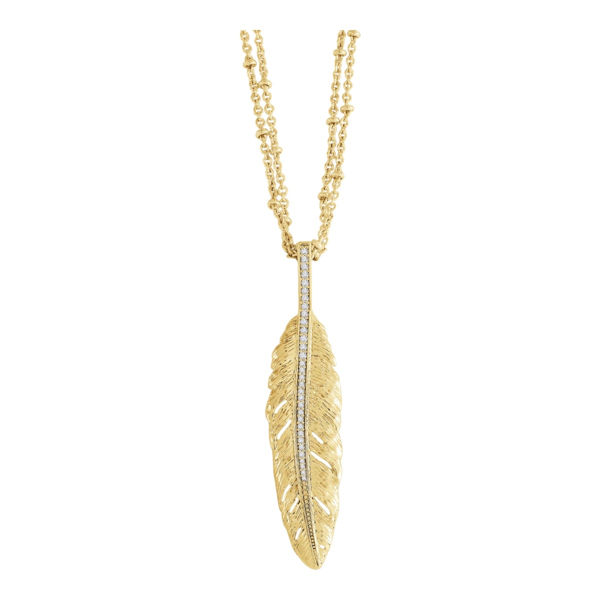 Anabel Aram Feather Pendant Necklace, Large