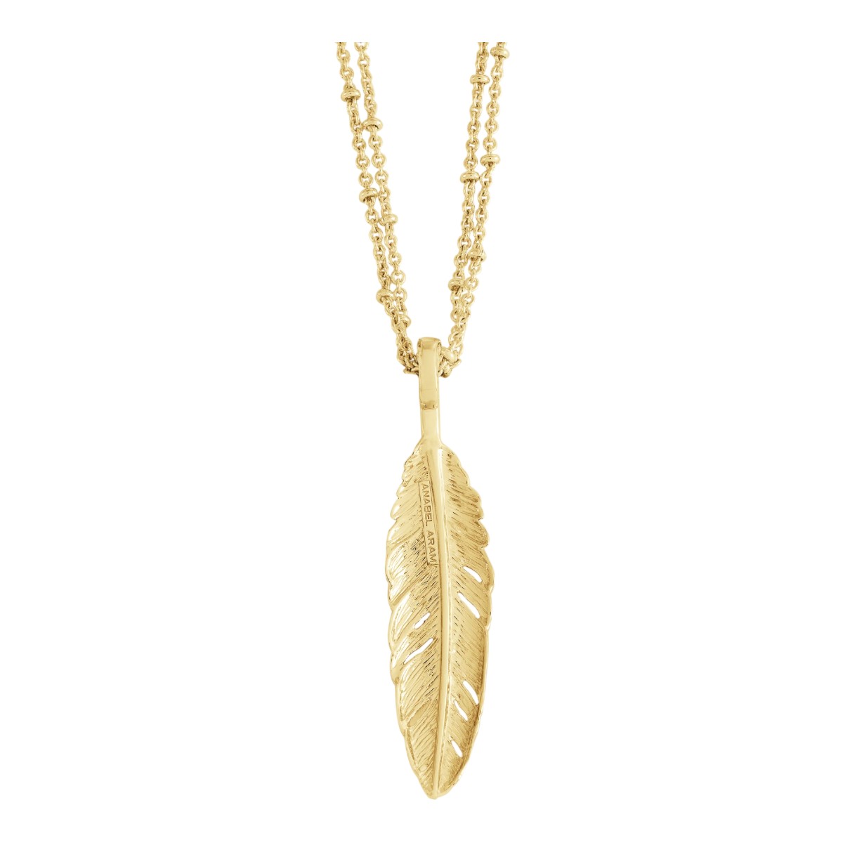 Anabel Aram Feather Pendant Necklace, Large