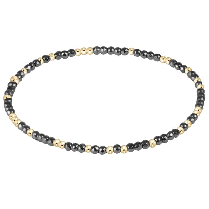 Enewton Hope Unwritten Silver Faceted Hematite 2mm Bead Bracelet, 7.25"
