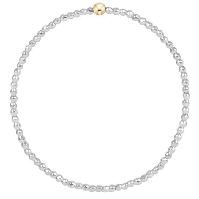 Enewton Faceted Hematite 2mm Bead Bracelet, Bright Silver