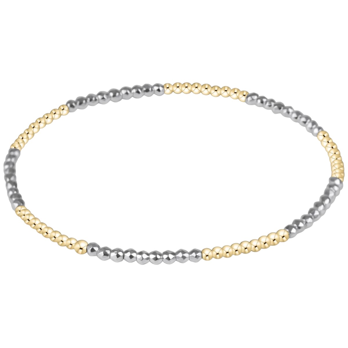 Enewton Blissful Pattern 2mm Bead Bracelet, Bright Silver Faceted Hematite