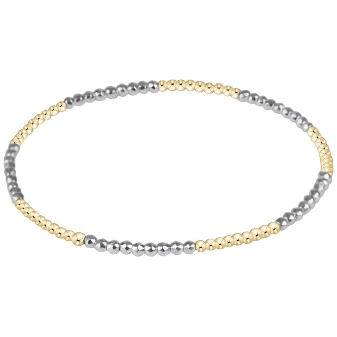 Enewton Blissful Pattern 2mm Bead Bracelet, Bright Silver Faceted Hematite