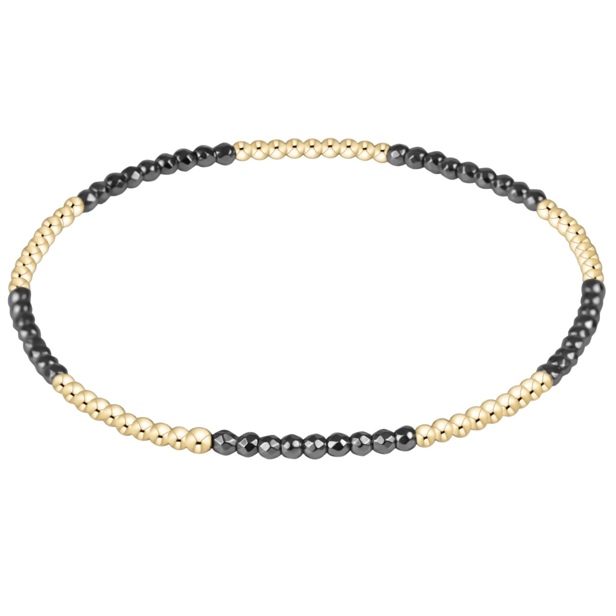 Enewton Blissful Pattern 2mm Bead Bracelet, Silver Faceted Hematite