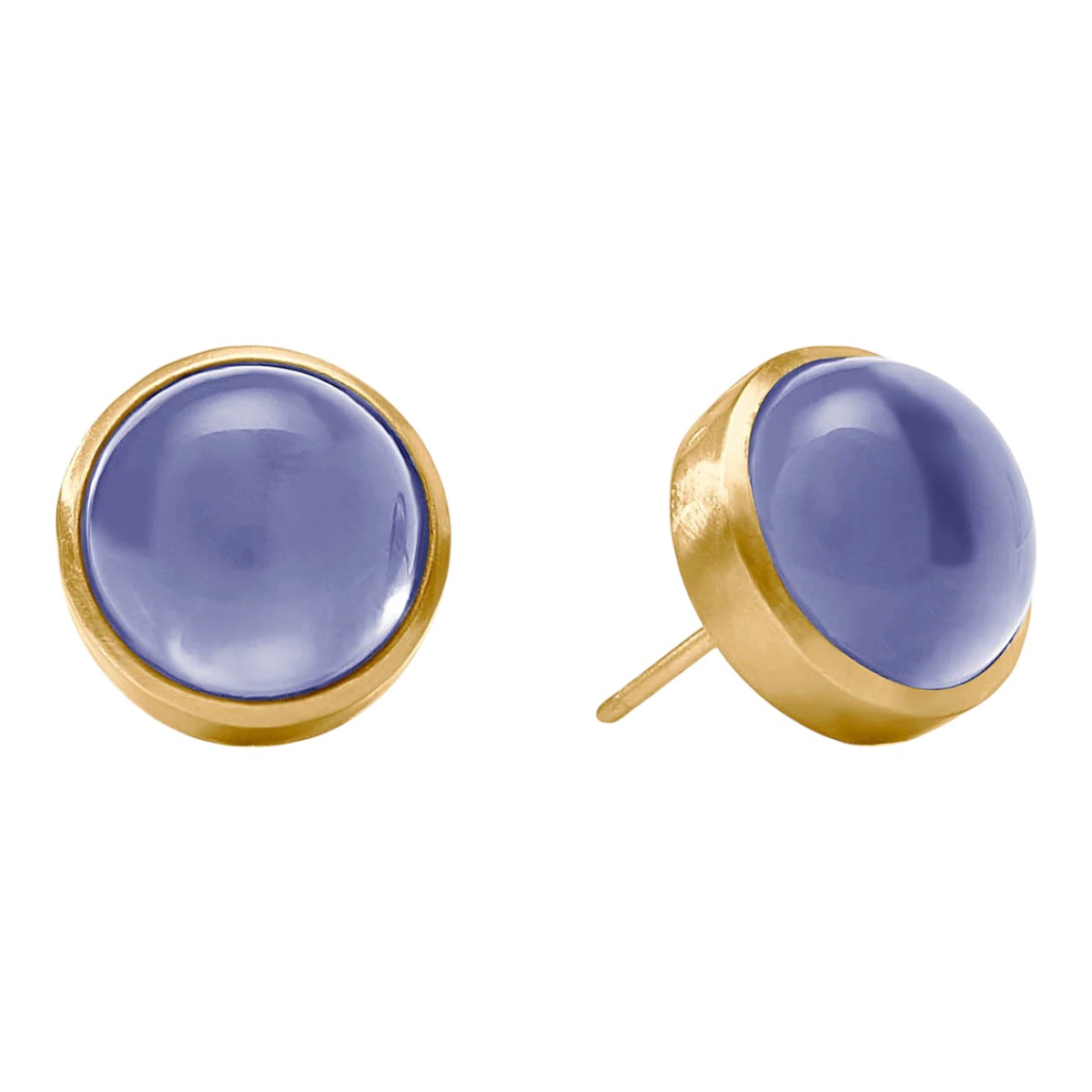 Julie Vos Solara Stone Stud Earrings, Iridescent Tanzanite Blue