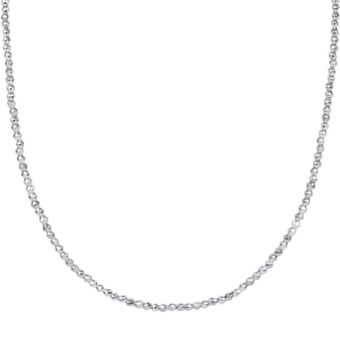 Enewton Choker Bright Silver Faceted Hematite 2mm Bead Necklace, 15"