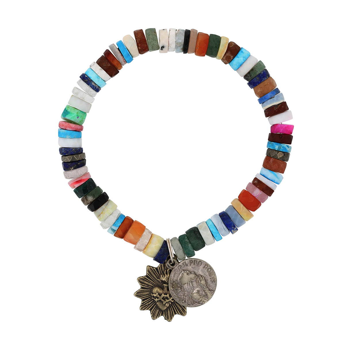 Miracle Icons by Mary Jo Pane Faceted Rondell Bead Stretch Bracelet