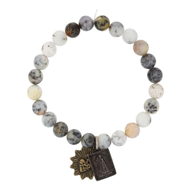 Miracle Icons by Mary Jo Pane Dendritic Opal Stretch Bracelet