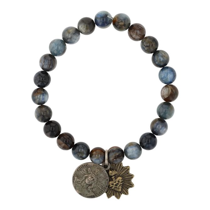 Miracle Icons by Mary Jo Pane Kyanite Bead Stretch Bracelet