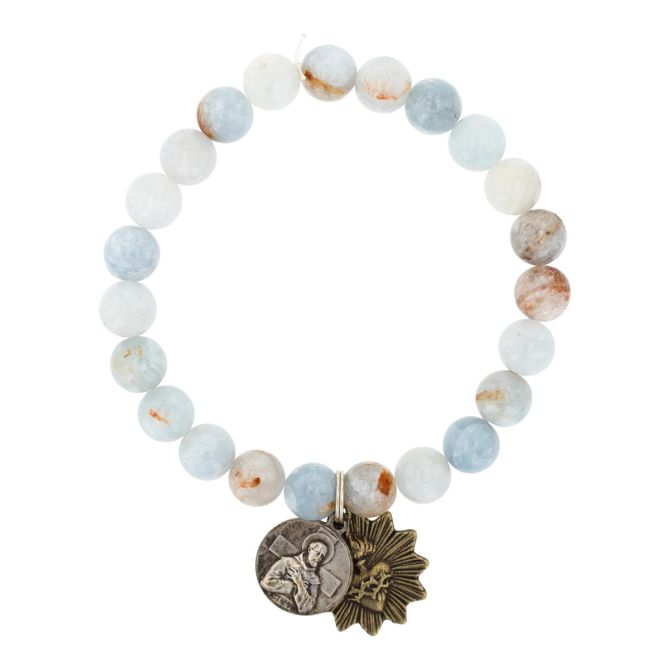 Miracle Icons by Mary Jo Pane Celestite Bead Stretch Bracelet
