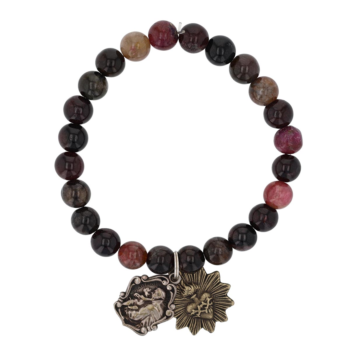 Miracle Icons by Mary Jo Pane Natural Tourmaline Bead Stretch Bracelet