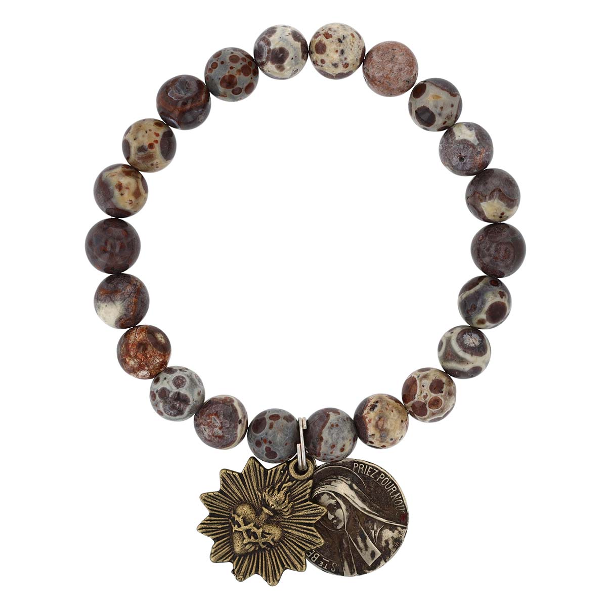 Miracle Icons by Mary Jo Pane Orbicular Jaspar Bead Stretch Bracelet