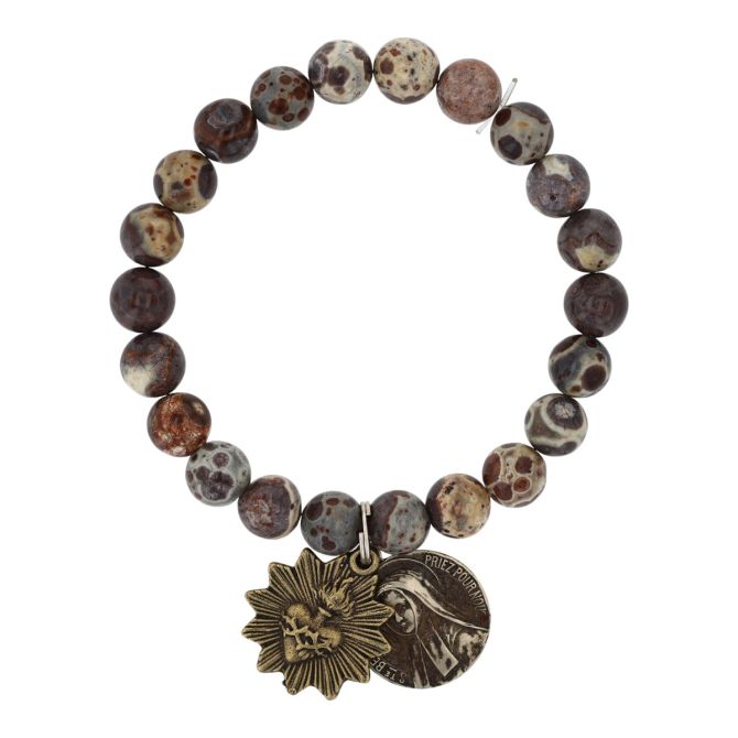 Miracle Icons by Mary Jo Pane Orbicular Jaspar Bead Stretch Bracelet