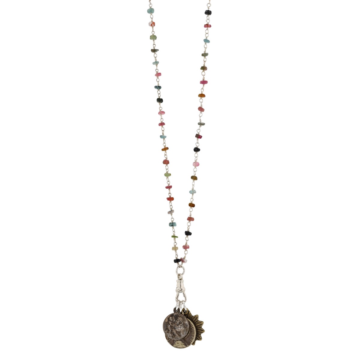 Miracle Icons By Mary Jo Pane Tourmaline Rosary Wrap Necklace, 24