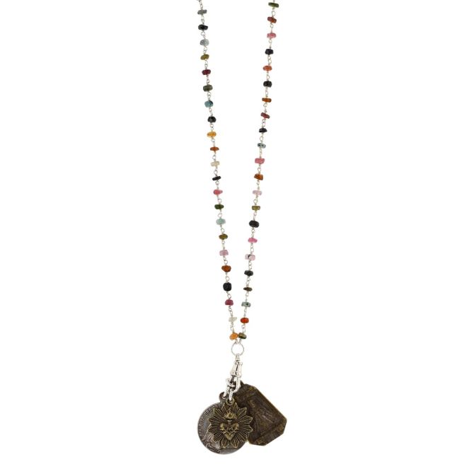 Miracle Icons By Mary Jo Pane Tourmaline Rosary Wrap Necklace, 30"