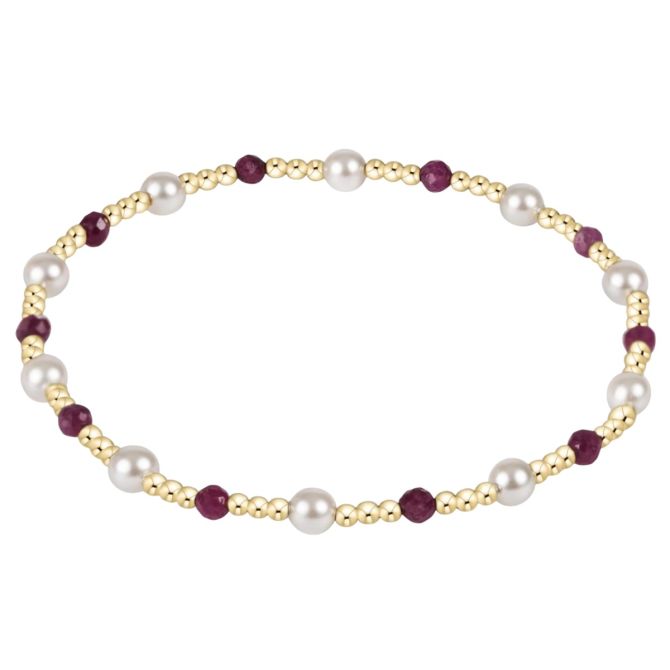 Enewton Pearl Sincerity Pattern 4mm Bead Bracelet, Ruby