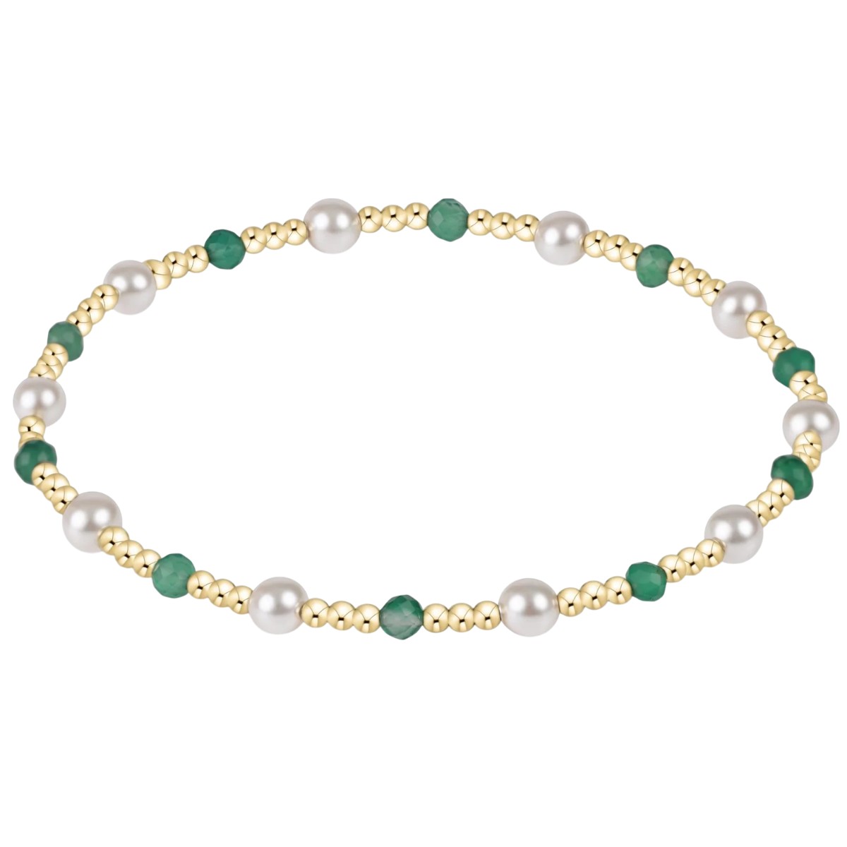 Enewton Pearl Sincerity Pattern 4mm Bead Bracelet, Green Onyx