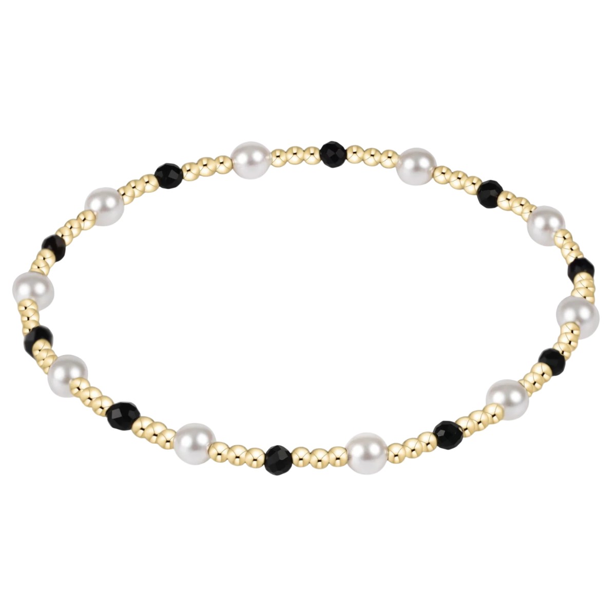 Enewton Pearl Sincerity Pattern 4mm Bead Bracelet, Faceted Onyx