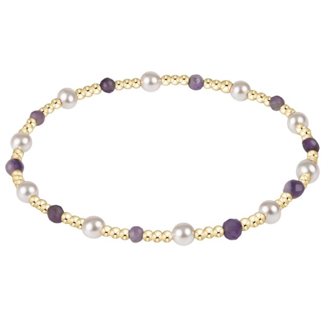 Enewton Pearl Sincerity Pattern 4mm Bead Bracelet, Amethyst