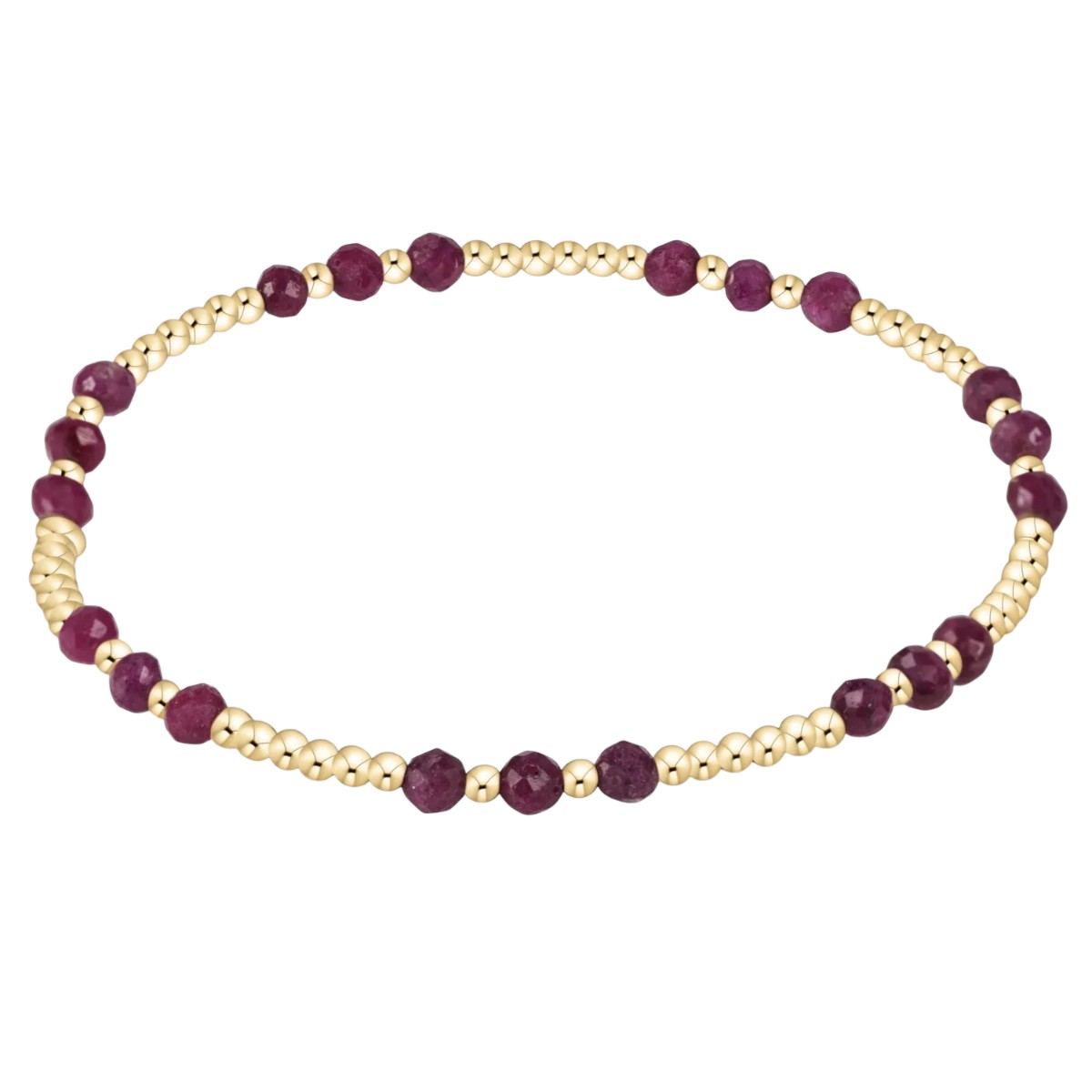 Enewton Gemstone Gold Joy Pattern 3mm Bead Bracelet, Ruby