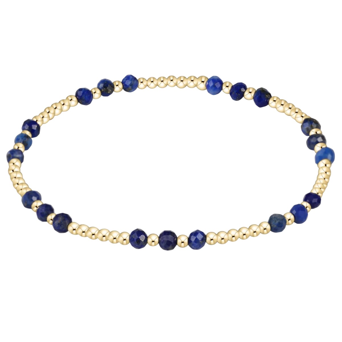 Enewton Gemstone Gold Joy Pattern 3mm Bead Bracelet, Lapis