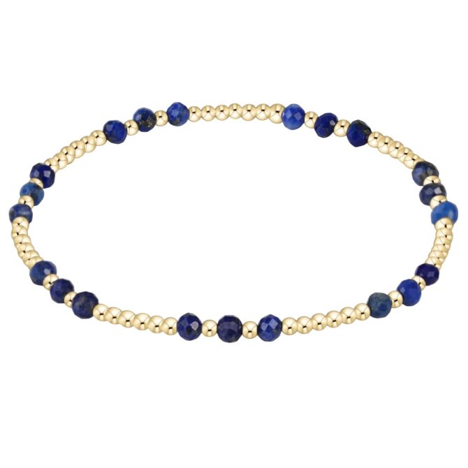 Enewton Gemstone Gold Joy Pattern 3mm Bead Bracelet, Lapis