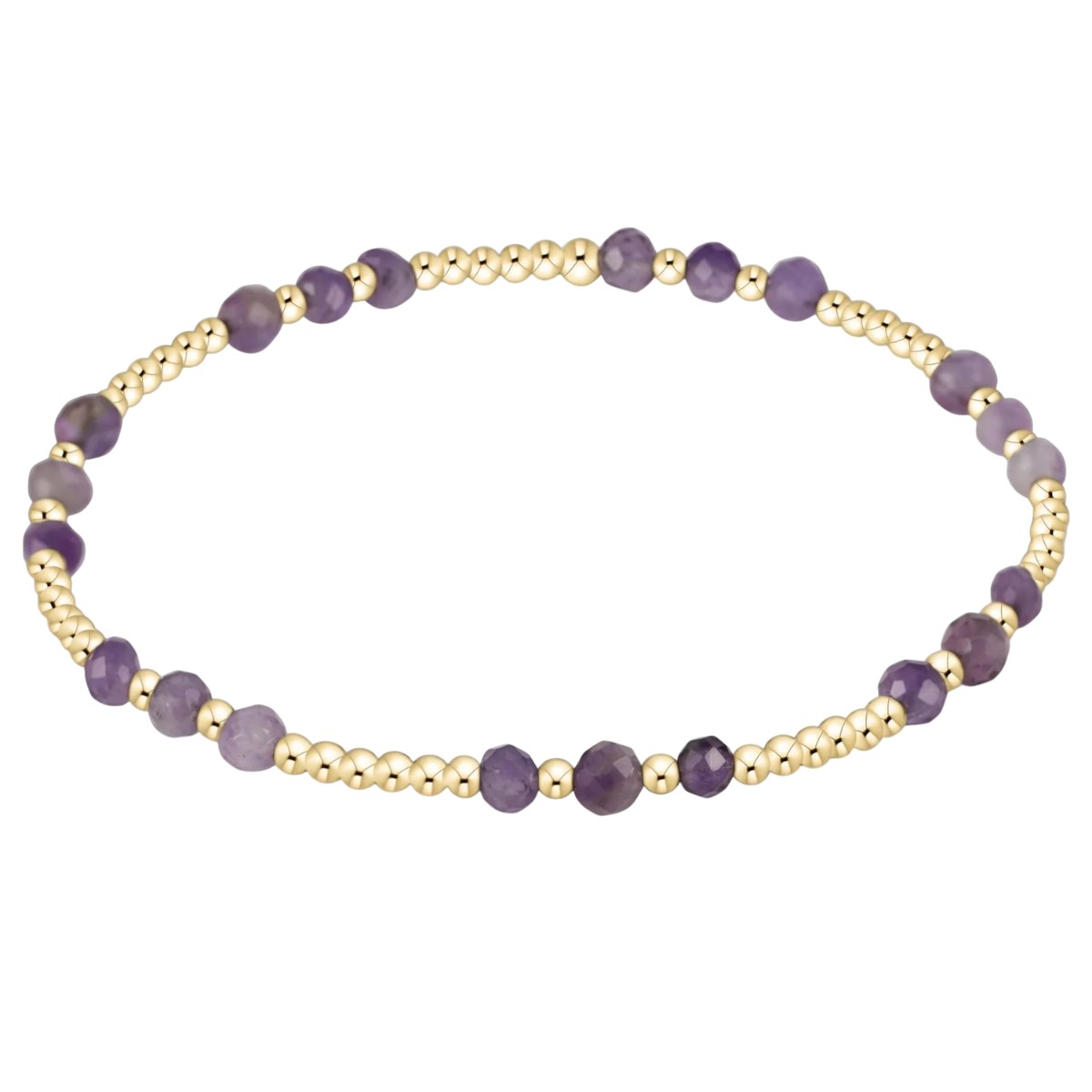Enewton Gemstone Gold Joy Pattern 3mm Bead Bracelet, Amethyst
