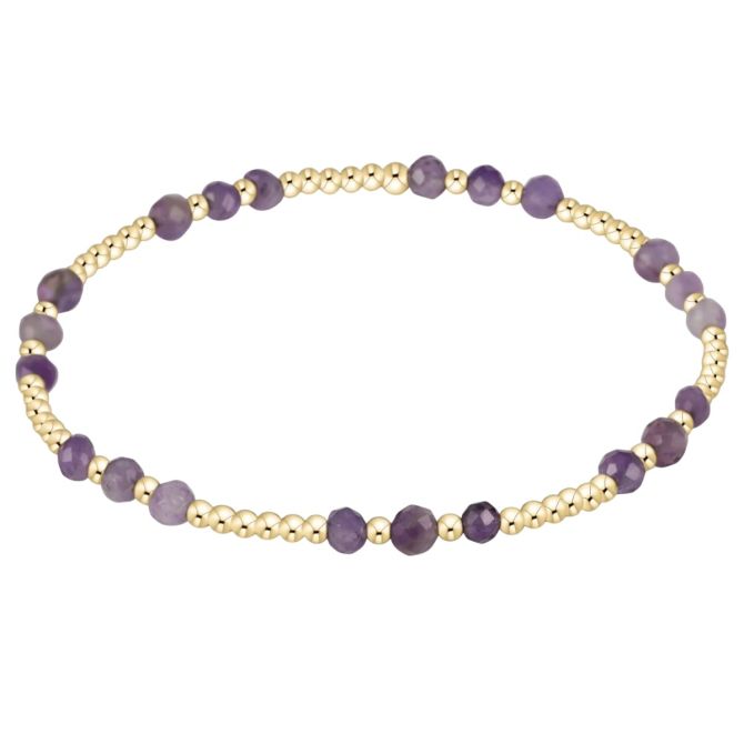 Enewton Gemstone Gold Joy Pattern 3mm Bead Bracelet, Amethyst