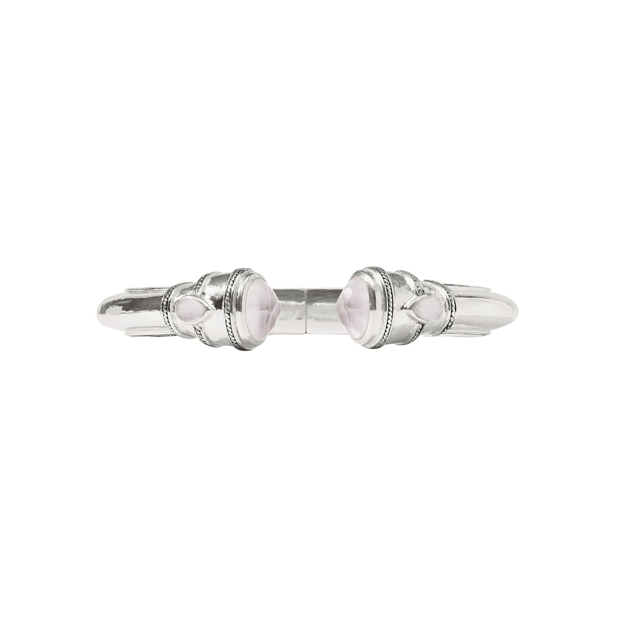 Julie Vos Cannes Silver Demi Cuff Bracelet, Iridescent Clear Crystal