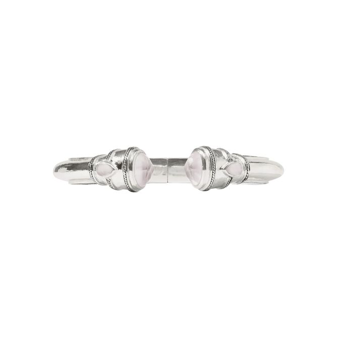 Julie Vos Cannes Silver Demi Cuff Bracelet, Iridescent Clear Crystal