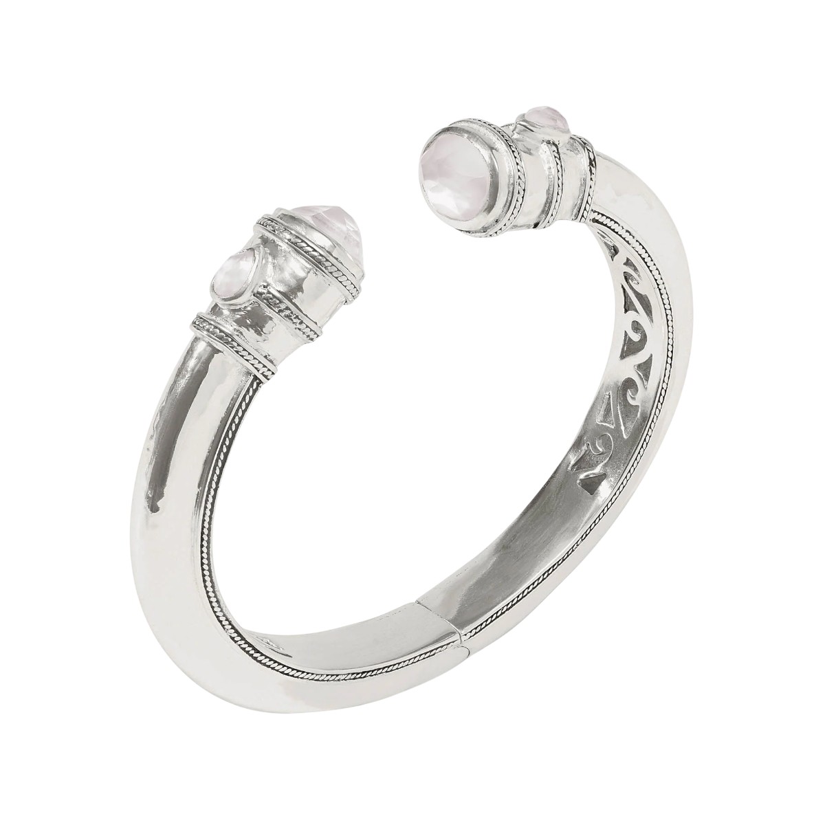 Julie Vos Cannes Silver Demi Cuff Bracelet, Iridescent Clear Crystal