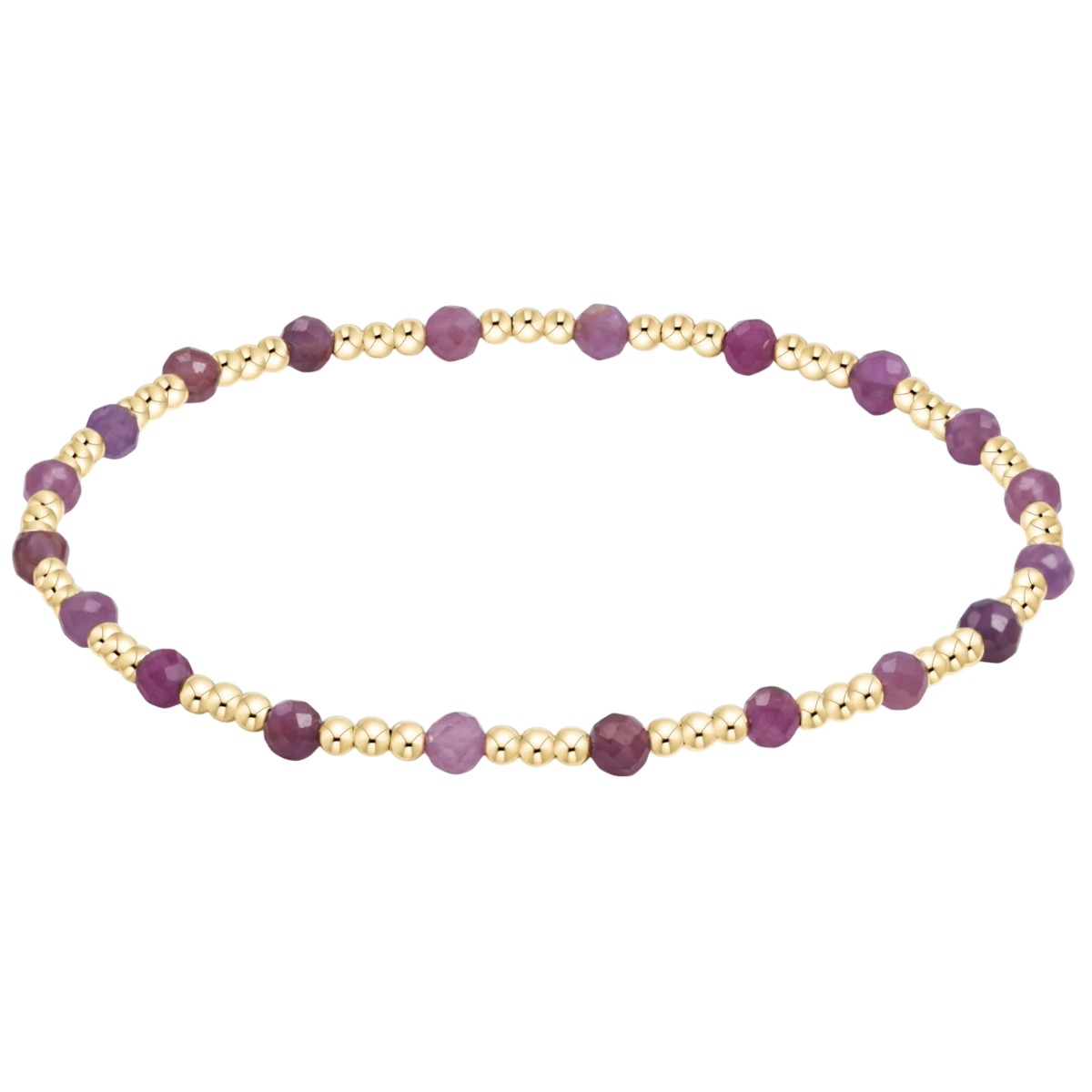 Enewton Gemstone Gold Sincerity Pattern 3mm Bead Bracelet, Ruby
