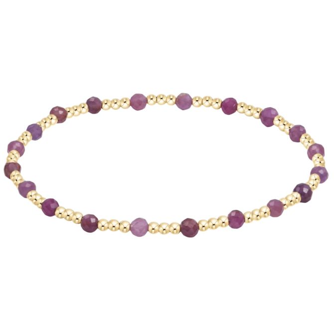 Enewton Gemstone Gold Sincerity Pattern 3mm Bead Bracelet, Ruby