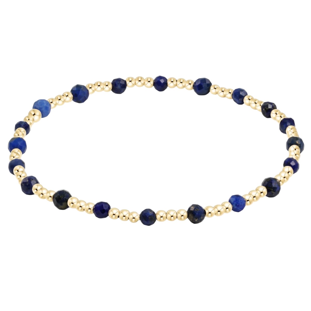 Enewton Gemstone Gold Sincerity Pattern 3mm Bead Bracelet, Lapis