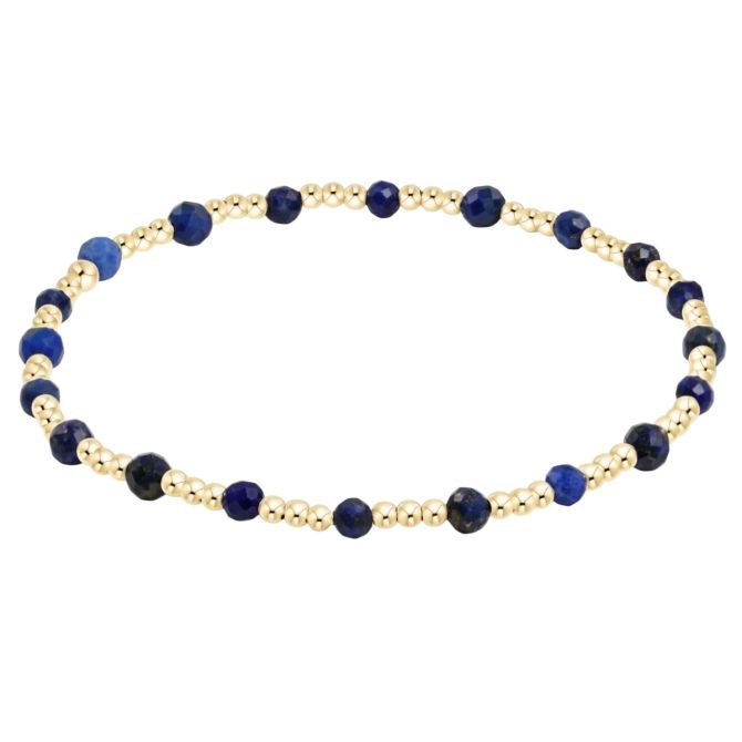 Enewton Gemstone Gold Sincerity Pattern 3mm Bead Bracelet, Lapis