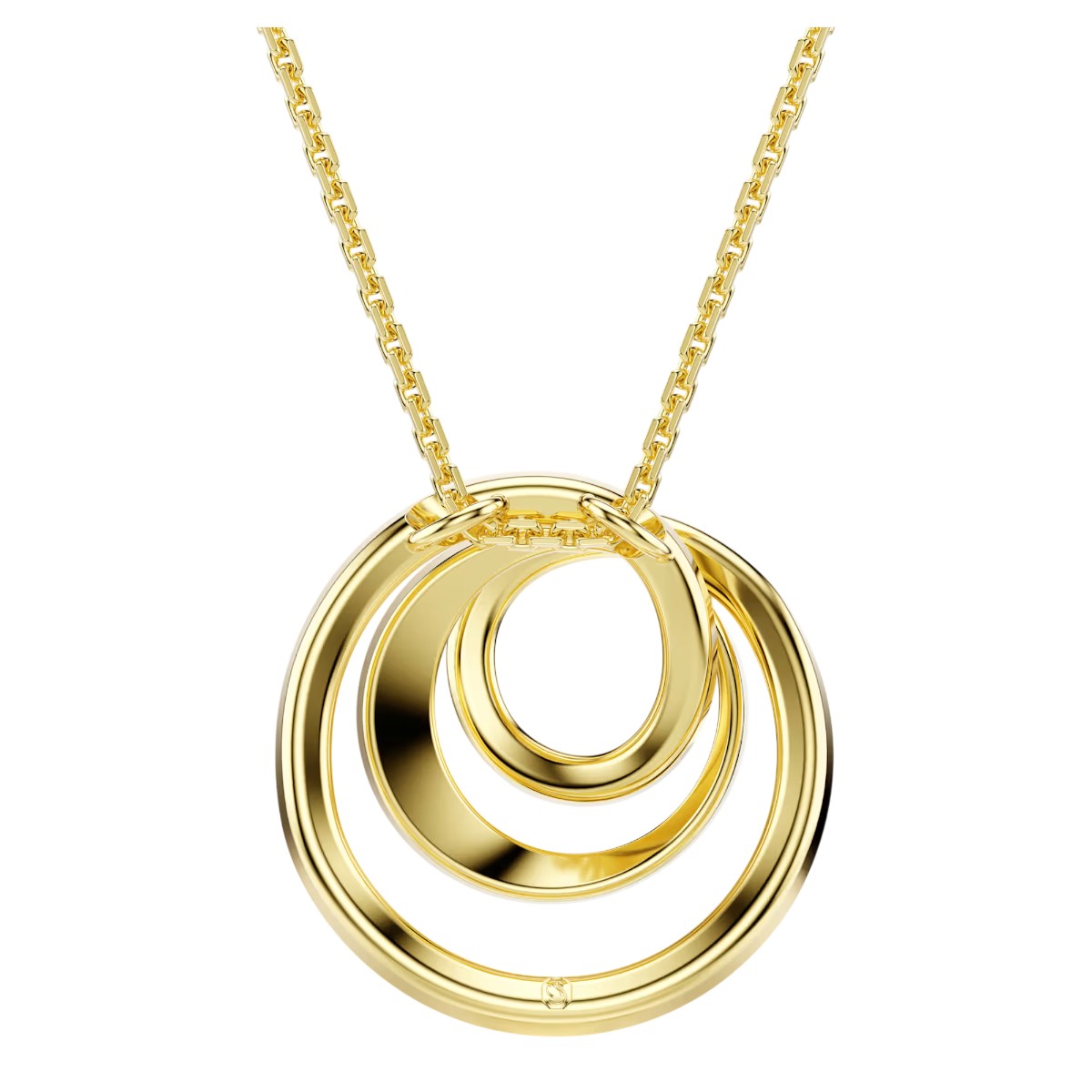 Swarovski Round Cut Hyperbola Necklace, White and Gold Tone Plated