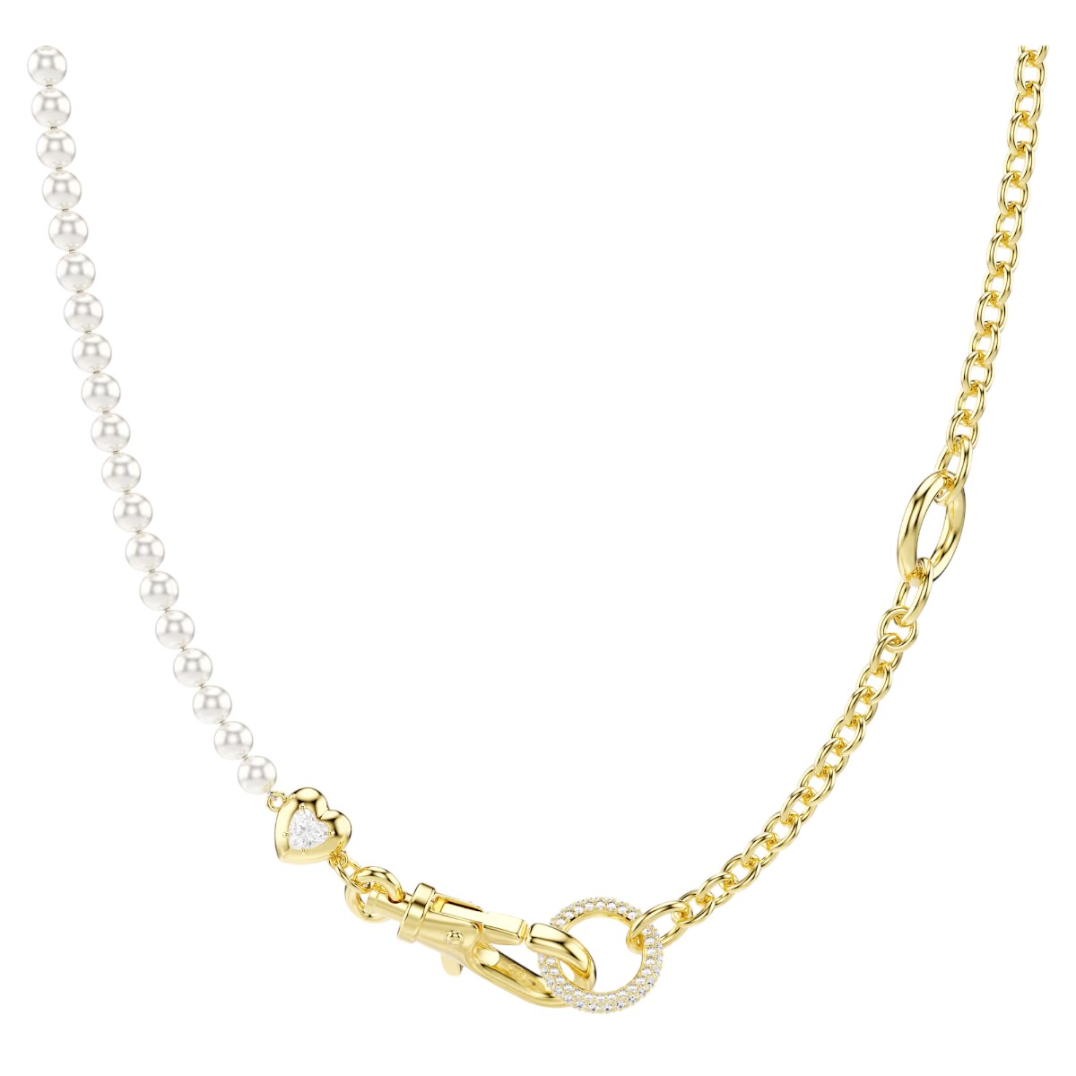 Swarovski Crystal Pearl Idyllia Necklace, White and Gold Tone Plated