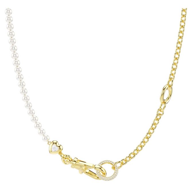 Swarovski Crystal Pearl Idyllia Necklace, White and Gold Tone Plated
