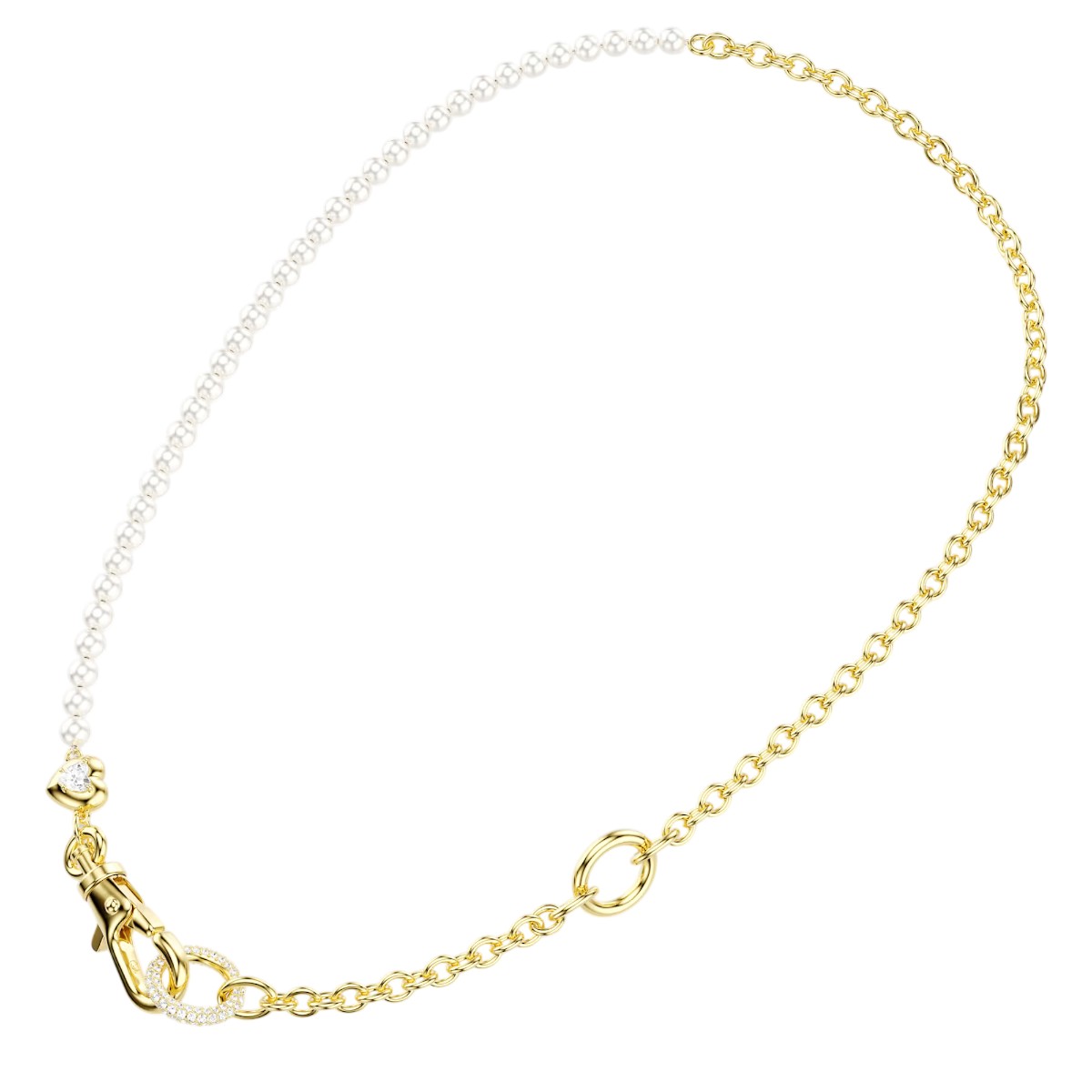 Swarovski Crystal Pearl Idyllia Necklace, White and Gold Tone Plated