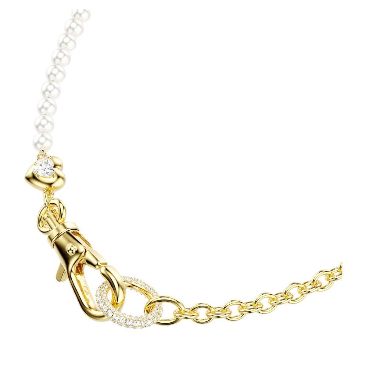 Swarovski Crystal Pearl Idyllia Necklace, White and Gold Tone Plated