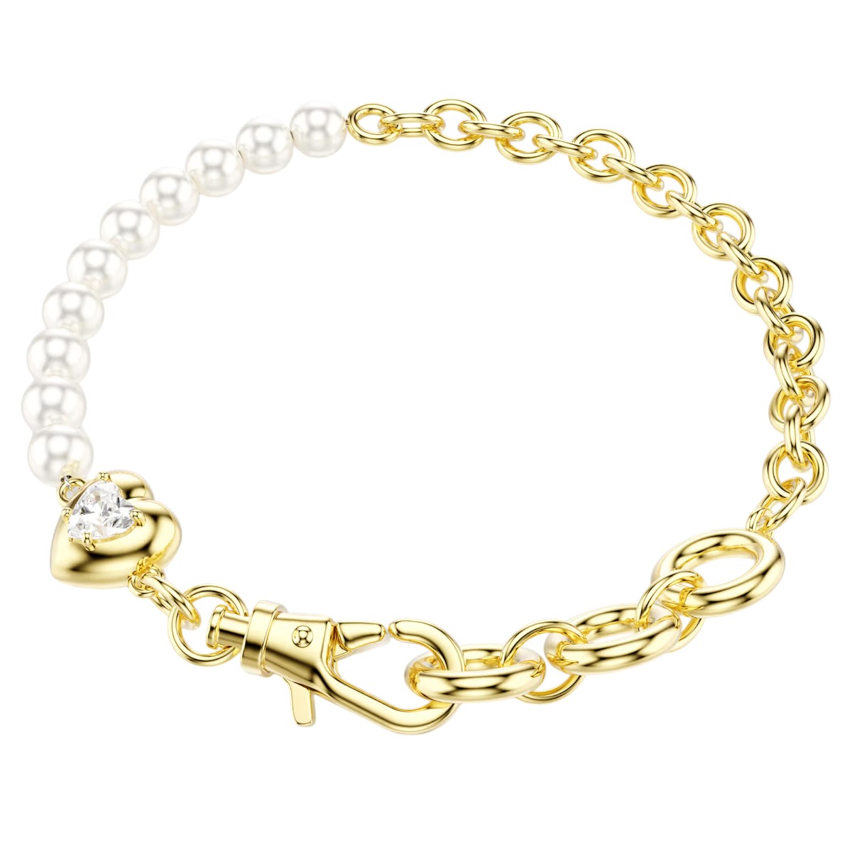 Swarovski Crystal Pearl Idyllia Bracelet, White and Gold Tone Plated