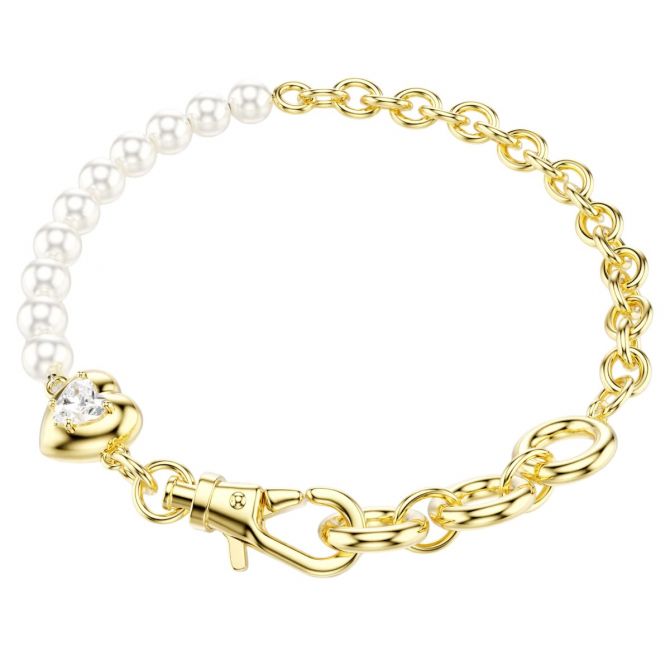 Swarovski Crystal Pearl Idyllia Bracelet, White and Gold Tone Plated