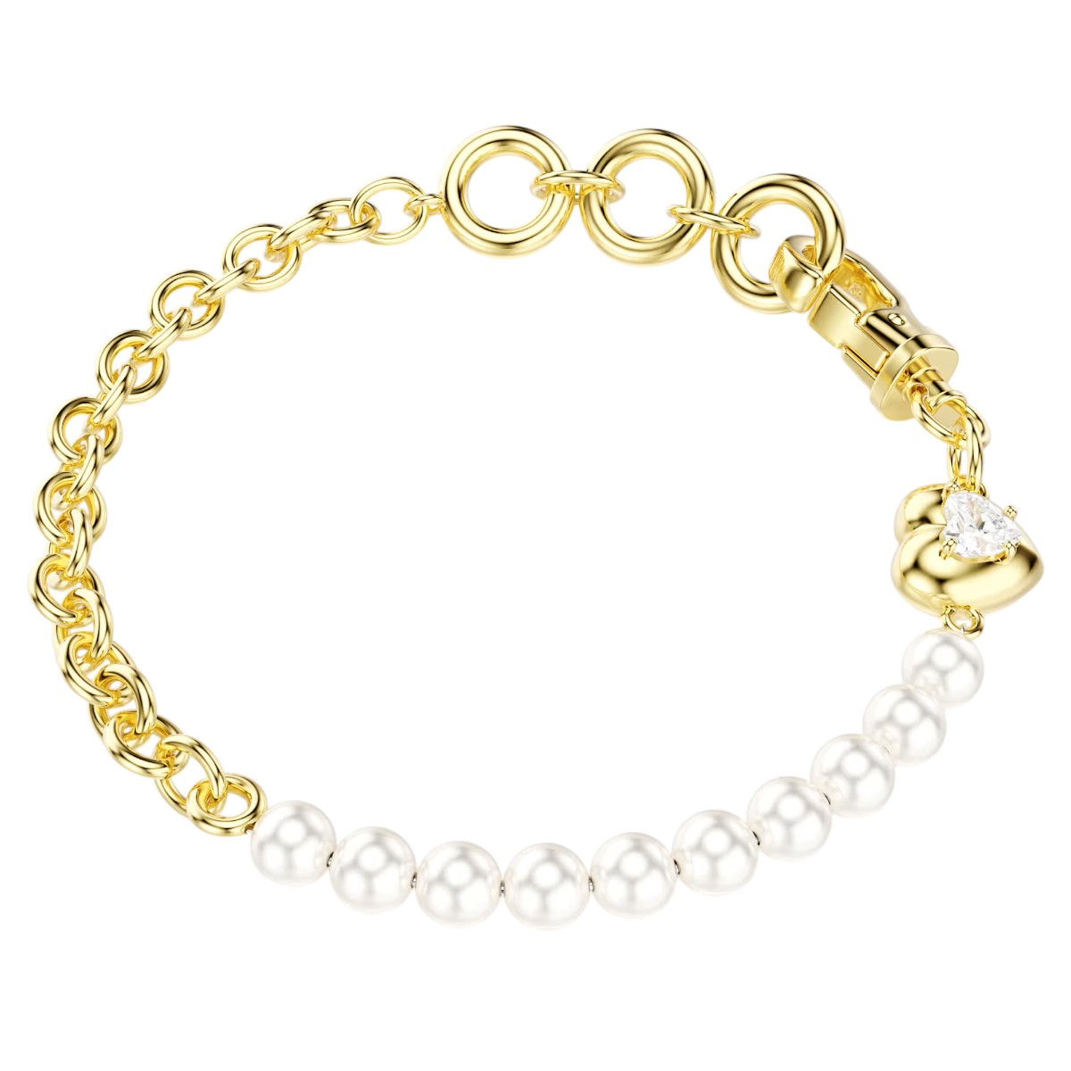 Swarovski Crystal Pearl Idyllia Bracelet, White and Gold Tone Plated