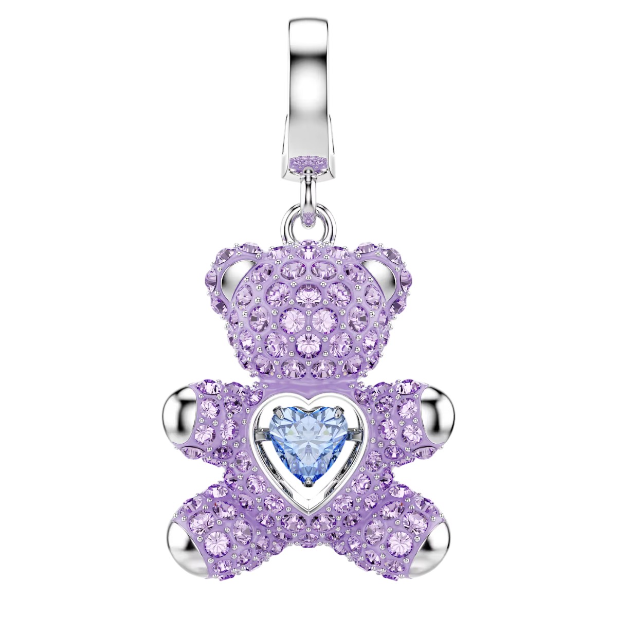 Swarovski Mixed Cuts Teddy Idyllia Charm, Purple and Rhodium Plated