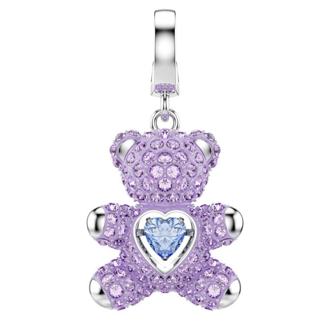 Swarovski Mixed Cuts Teddy Idyllia Charm, Purple and Rhodium Plated