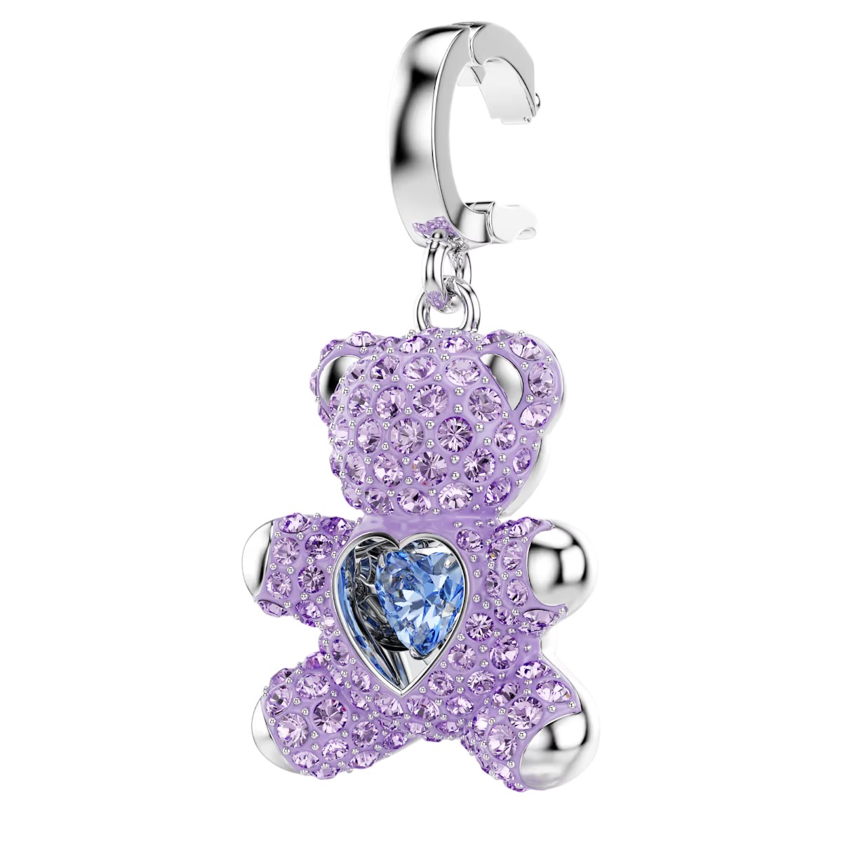 Swarovski Mixed Cuts Teddy Idyllia Charm, Purple and Rhodium Plated