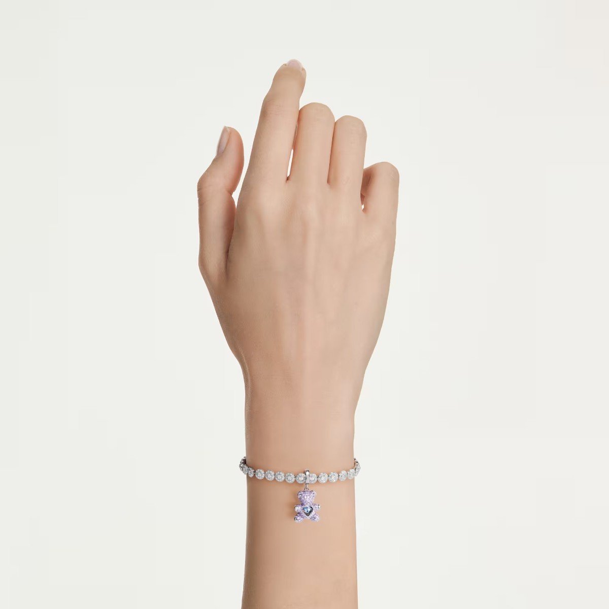 Swarovski Mixed Cuts Teddy Idyllia Charm, Purple and Rhodium Plated